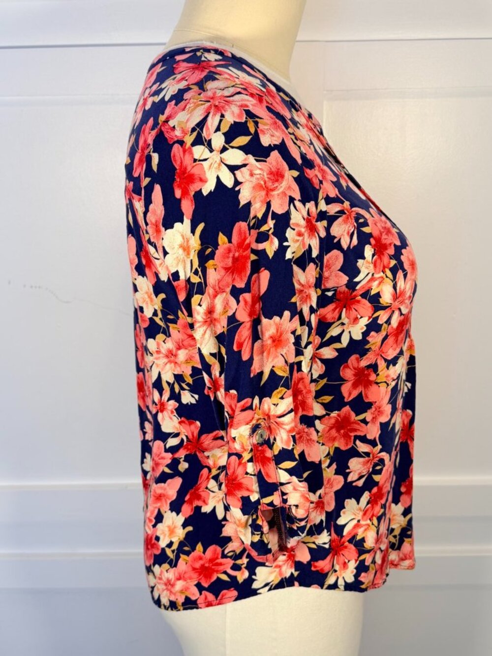 Sara Michelle Women's Floral Blouse Women 1X Pink Red - Picture 5 of 10